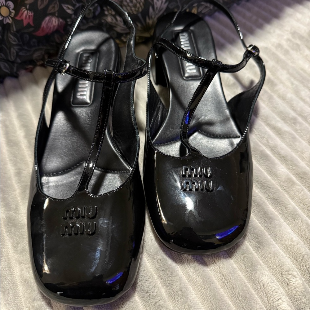 Miu Miu Black Patent Leather Heels